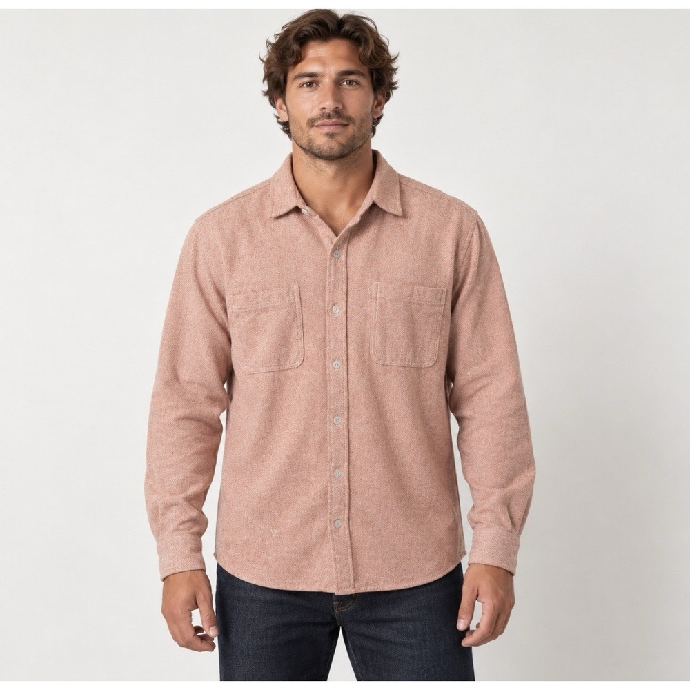 Vissla Shaper Eco Flannel Men's Large Organic Cotton Heather Salmon Gorpcore